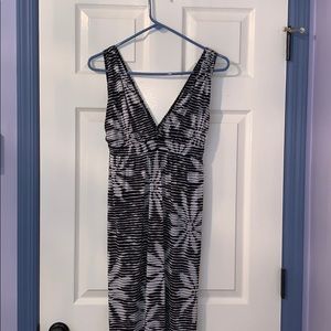 Aqua maxi plunge dress